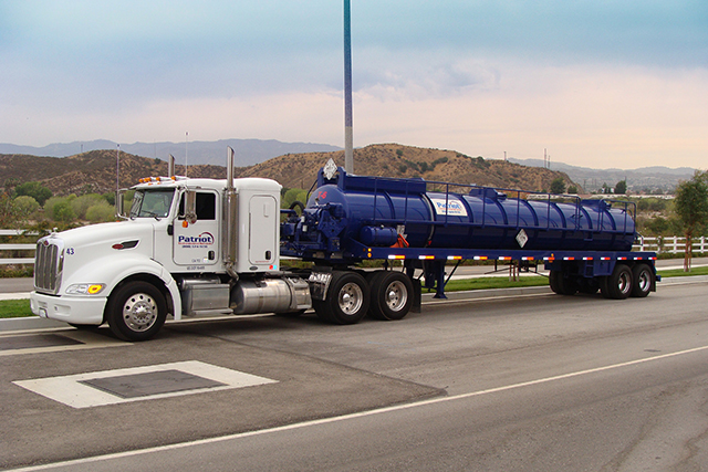 A Patriot Environmental Services specialized vacuum truck used in hazardous waste management