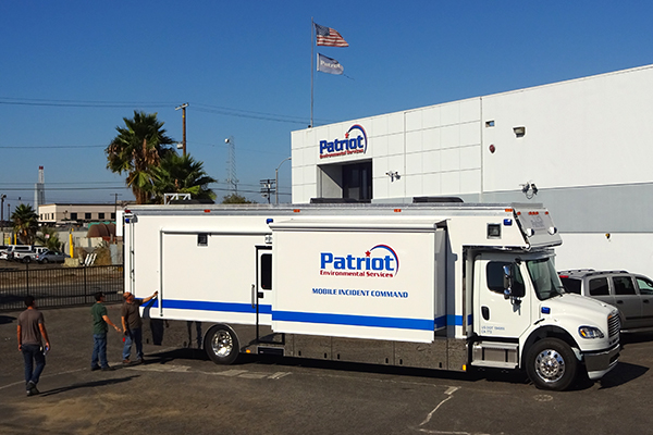 Patriot Environmental Services’ mobile incident command center is a communications hub dispatched to a scene of an emergency