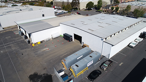 An aerial view of Patriot Environmental Services’, Orange, California wastewater treatment and disposal facility